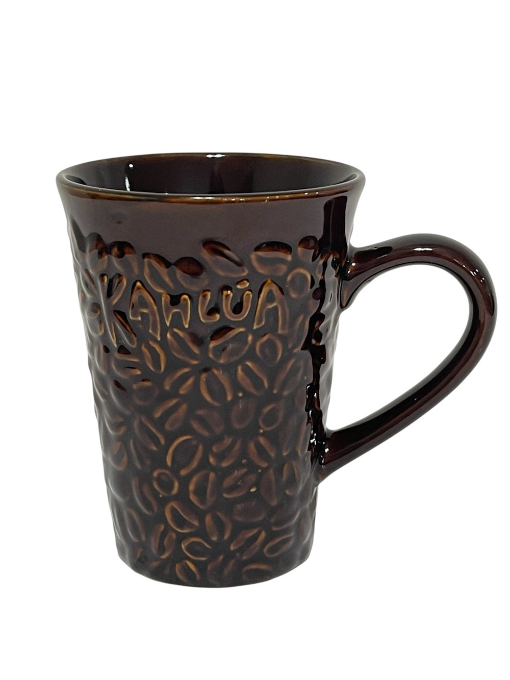 Kahlúa Coffee Bean Textured Ceramic Coffee Mug Brown Rustic Cabin Everyday 10 Oz